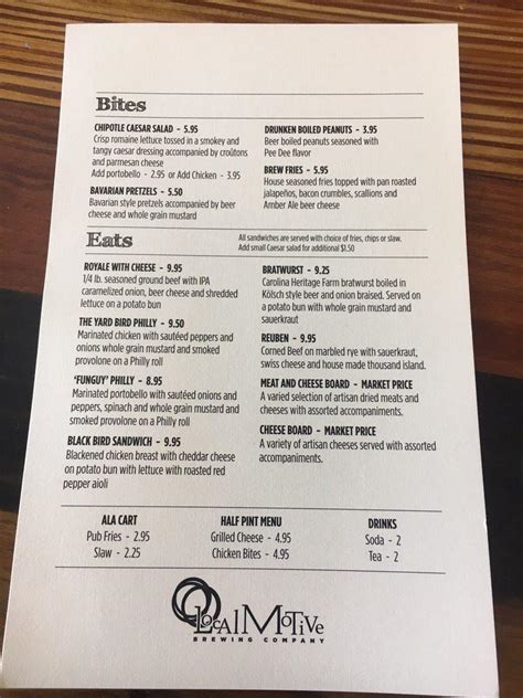 motive cafe menu